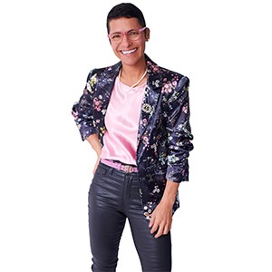Dr Magie Cook in colorful sport coat