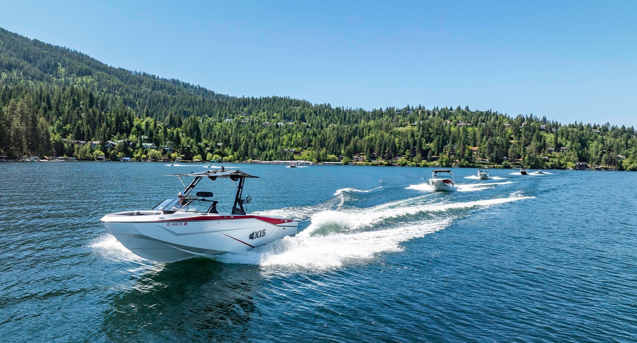 Boats on Hayden Lake Marina
