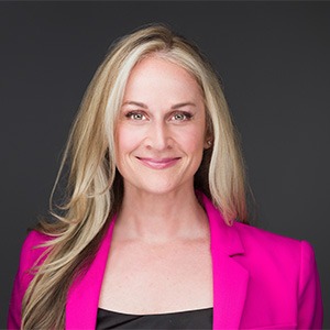 Jenn Cassetta in pink sport coat