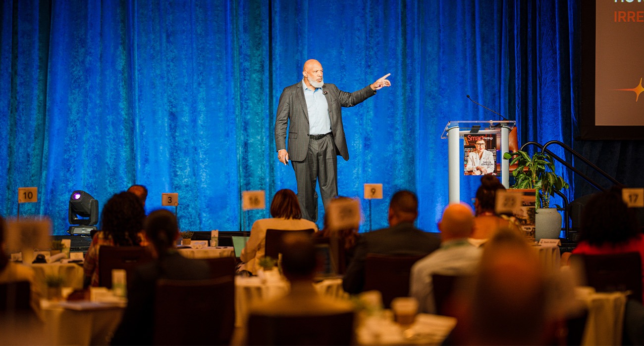 John Register on stage