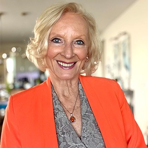 Sabine Kvenberg in orange shirt