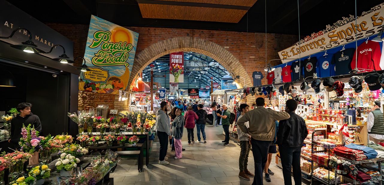 People inside St. Lawrence Market