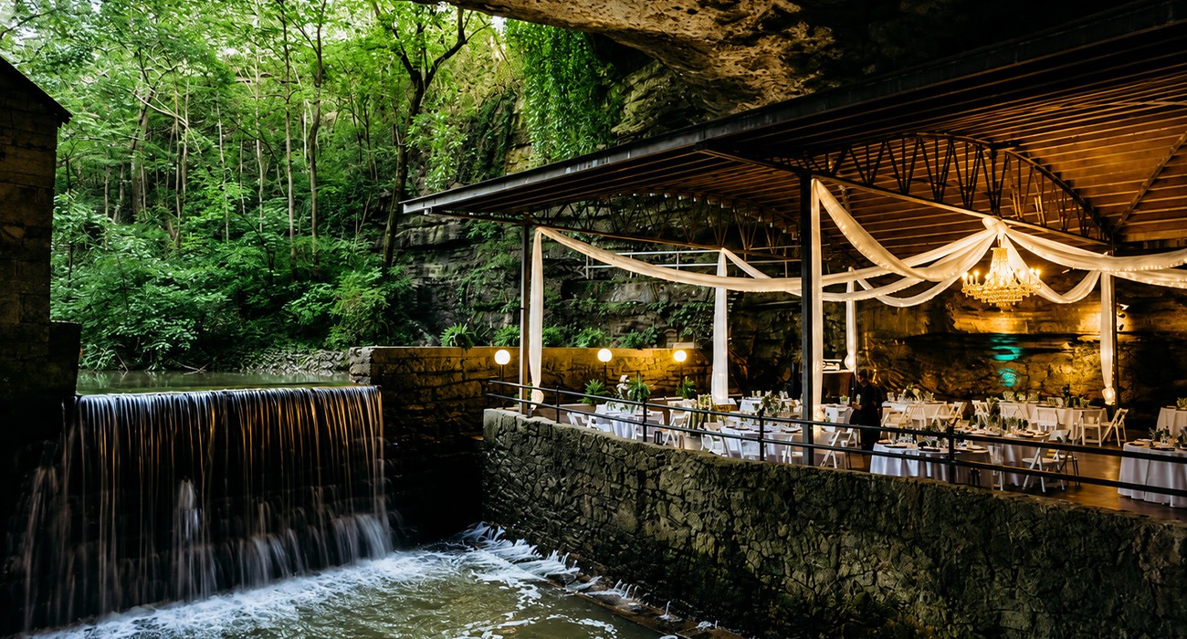 Chairs and tables next to river