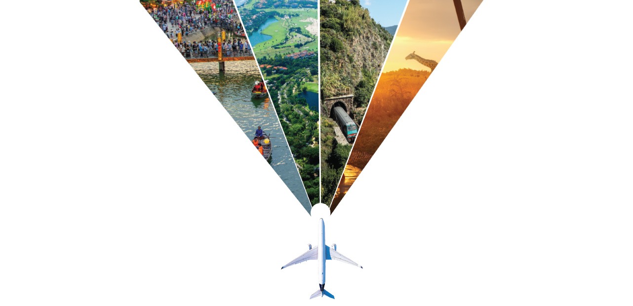 Airplane and landscapes