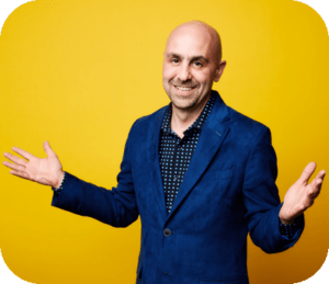 Dan Gingiss against yellow background