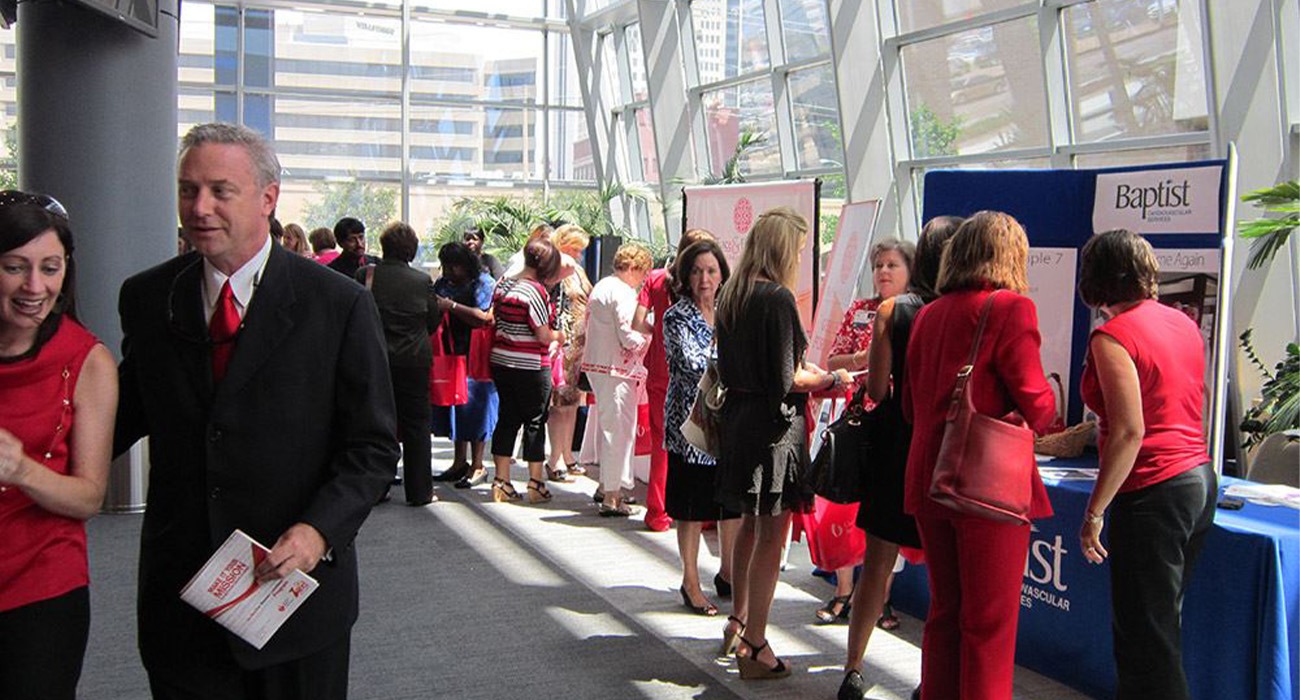 People meeting inside Jackson Convention Complex Center