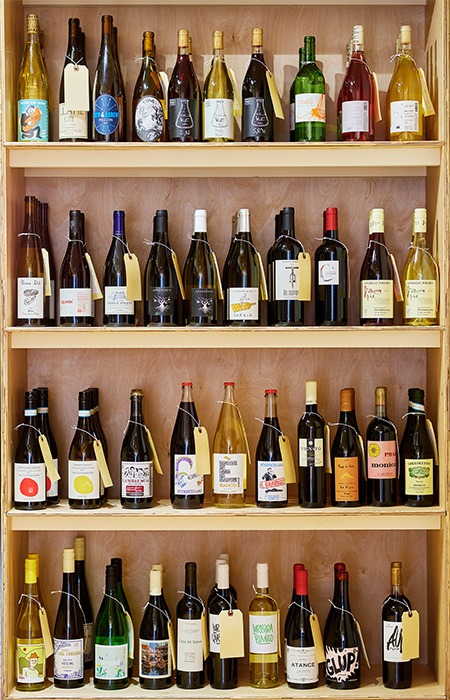 Wines on shelf