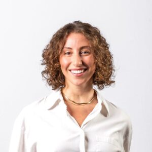 Ellen Kaplan wearing white shirt