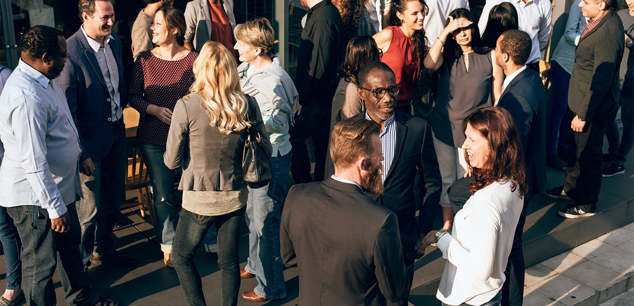 People meeting and talking