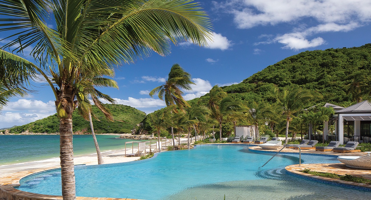 Beachfront pool at Peter Island Resort