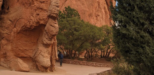 Person walking around Garden of The Gods