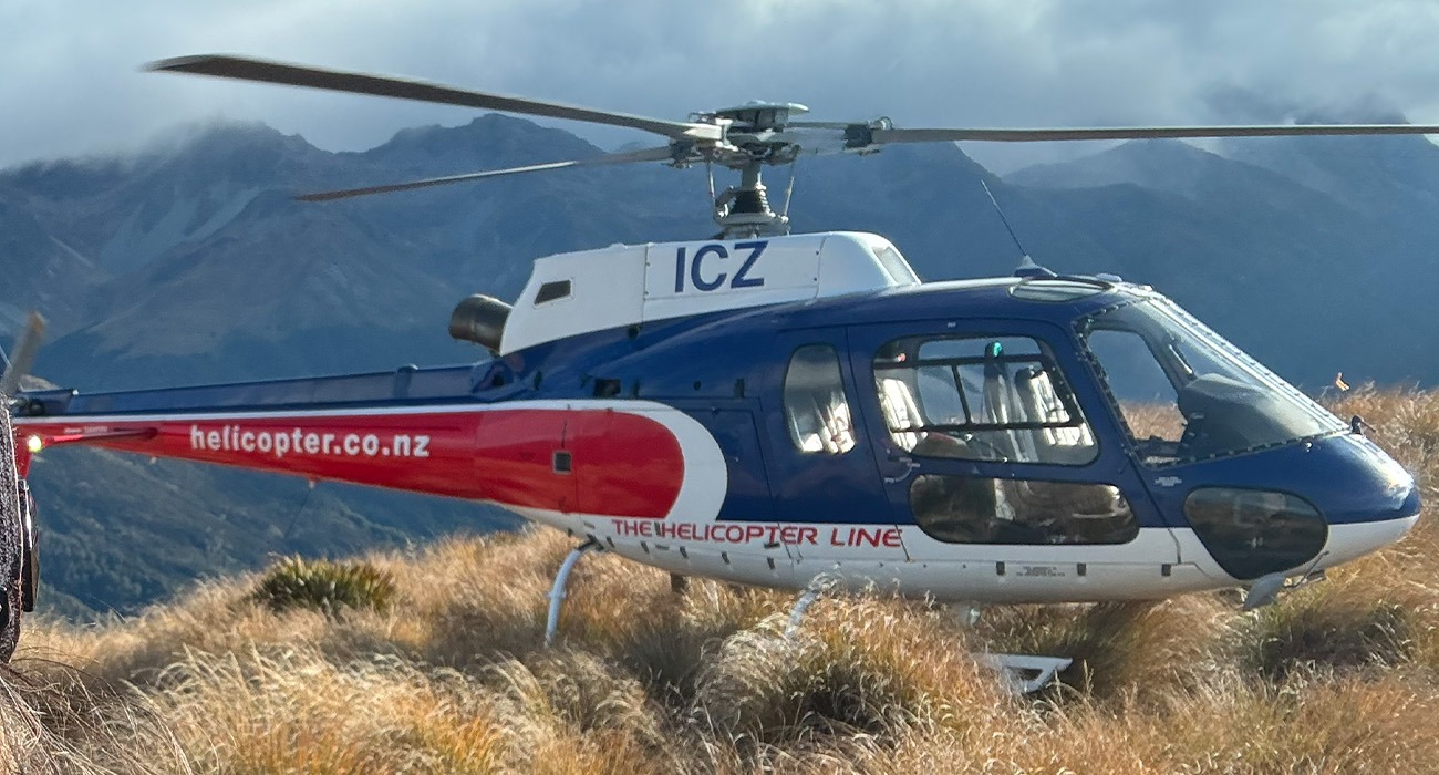 Helicopter landing in Queenstown