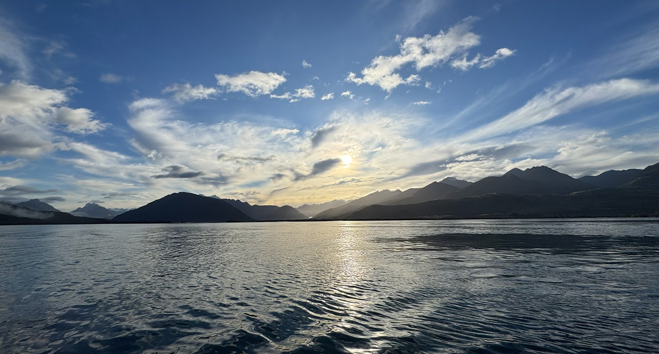 Sunrise in front of lake