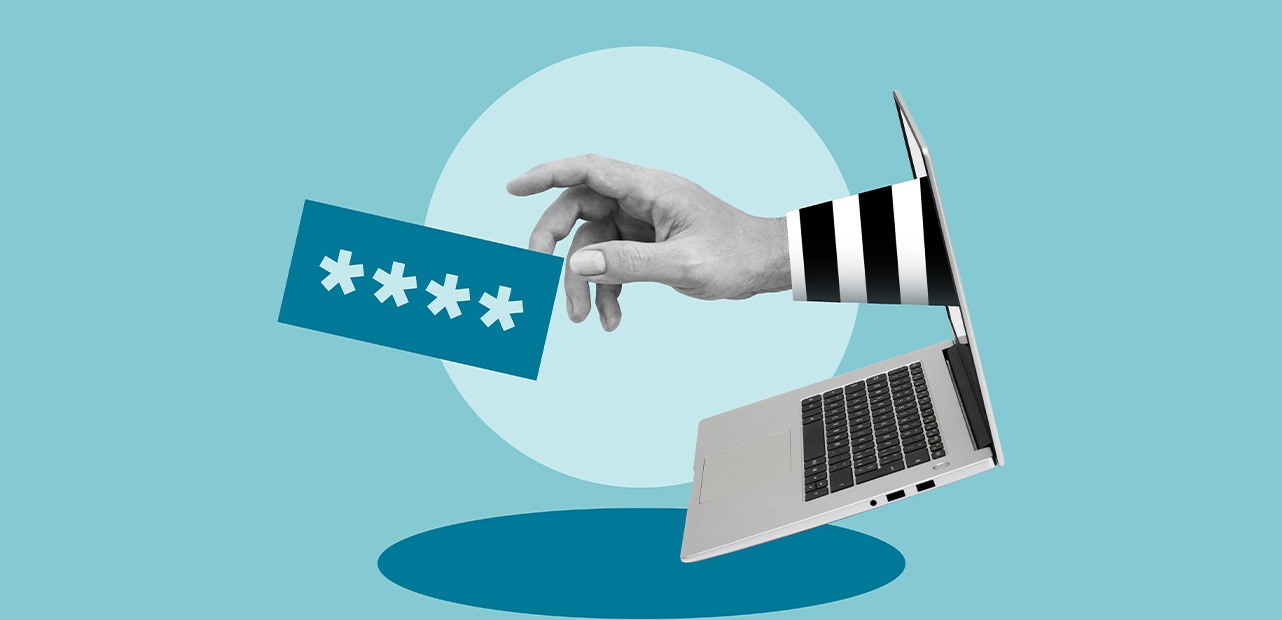 Concept of person stealing data