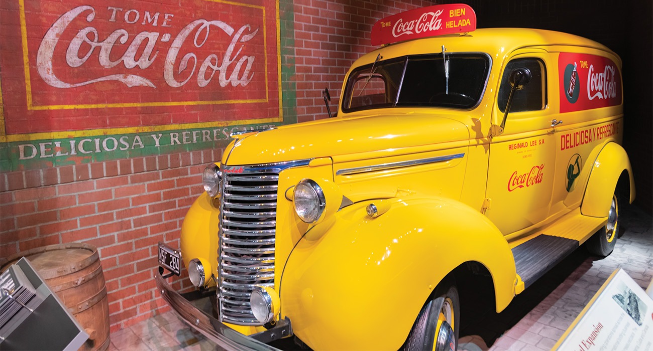 Yellow taxi at World of Coca-Cola Museum