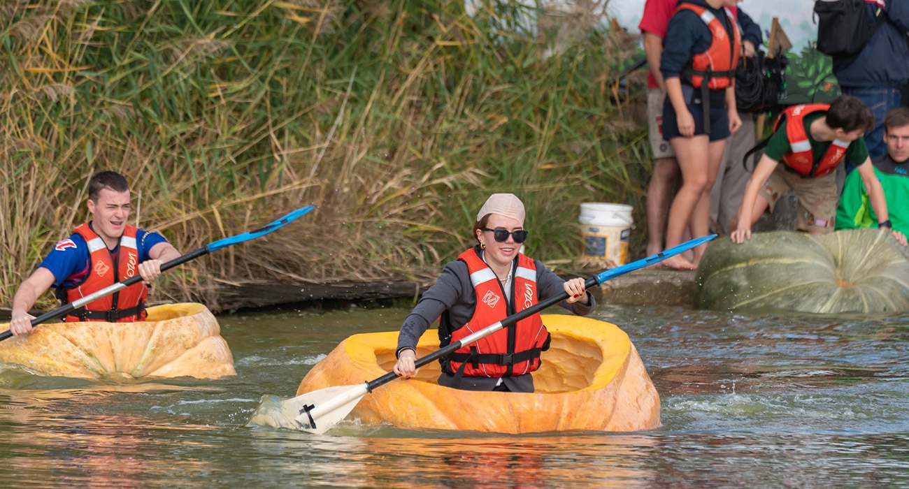 Two people kayaking