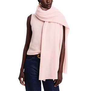 Woman wearing pink scarf